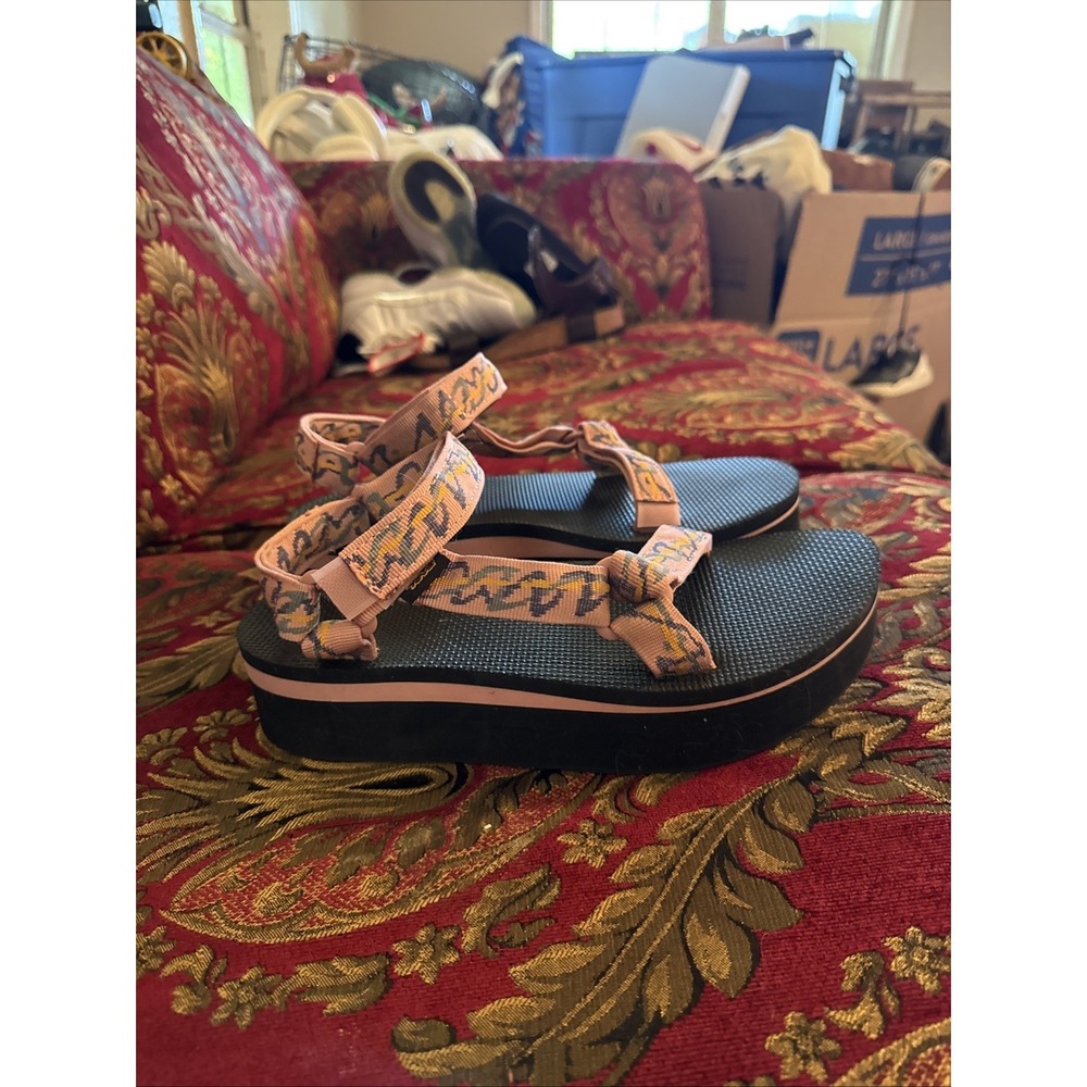 Teva Flatform Womens 9 Multicolor Platform Sandals Adjustable Straps